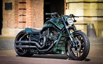 Thunderbike Green Poison, Harley Davidson V-Rod, tuning, gr&#246;n motorcykel, Anpassad VRSC, amerikanska motorcyklar, Harley-Davidson VRSC
