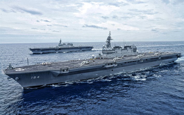 JS Kaga, DDH-184, JS Izumo, DDH-183, aircraft carrier, Japan Maritime Self-Defense Force, Japanese warships, Japanese Navy, JMSDF, Izumo class
