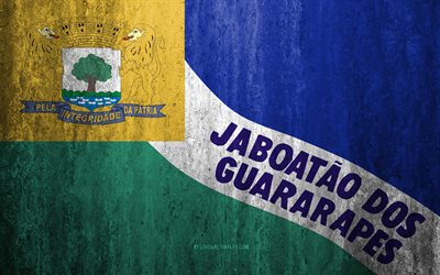flagge von jaboatao dos guararapes, 4k -, stein-hintergrund, die brasilianische stadt, grunge flag, jaboatao dos guararapes, brasilien, jaboatao dos guararapes flagge, grunge, kunst, stein, textur, flaggen der brasilianischen st&#228;dte