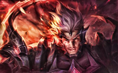 Yasuo, artwork, MOBA, warriors, League of Legends, darkness, League of Legends characters