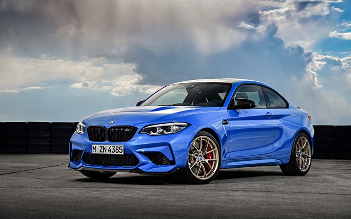 BMW M2 CS, 2020, front view, exterior, blue coupe, new blue M2, german cars, BMW