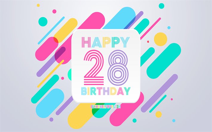 嬉しい28歳の誕生日, 抽象誕生の背景, 嬉しい誕生日-28日, カラフルな抽象化, 28日お誕生日おめで, お誕生日ラインの背景, 28歳の誕生日, 28歳の誕生日パーティー