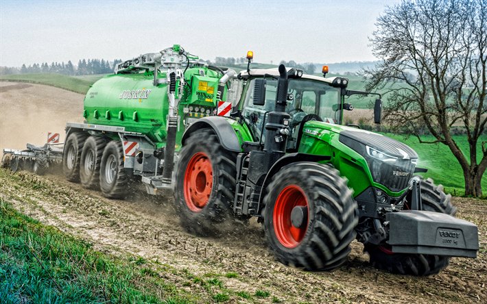 Fendt 1000 Vario, tractor, harvesting concepts, modern tractor, Fendt, fertilizer transportation