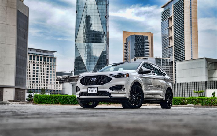 Ford Edge ST, 4k, street, 2019 autot, Katumaasturit, 2019 Ford Edge, amerikkalaisten autojen, Ford