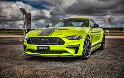 Ford Mustang GT Fastback R-SPEC, 4k, HDR, 2019 cars, supercars, 2019 Ford Mustang, american cars, Ford