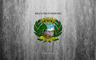 Lipun Francisco Morato, 4k, kivi tausta, Brasilian kaupunki, grunge lippu, Francisco Morato, Brasilia, Francisco Morato lippu, grunge art, kivi rakenne, liput brasilian kaupungeissa