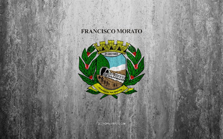 Flag of Francisco Morato, 4k, stone background, Brazilian city, grunge flag, Francisco Morato, Brazil, Francisco Morato flag, grunge art, stone texture, flags of brazilian cities