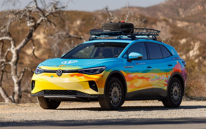 Volkswagen ID4 AWD Rebelle Rally, offroad, 2021 cars, electric cars, crossovers, 2021 Volkswagen ID4, german cars, Volkswagen