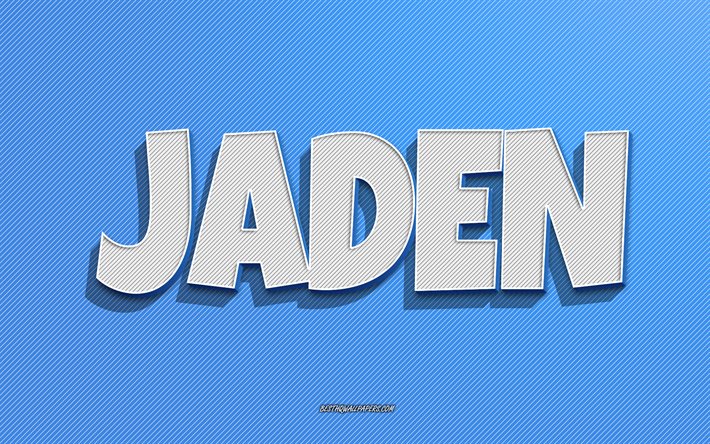 ジェイデン, 青い線の背景, 名前の壁紙, ジェイデンの名前, 男性の名前, ジェイデングリーティングカード, ラインアート, ジェイデンの名前の絵