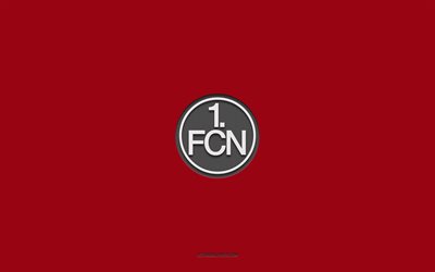 1 fc n&#252;rnberg, burgunderfarbener hintergrund, deutsche fu&#223;ballmannschaft, 1 fc n&#252;rnberg-emblem, 2 bundesliga, deutschland, fu&#223;ball, 1 fc n&#252;rnberg-logo