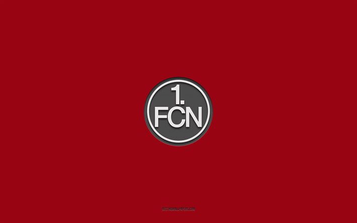 1 FC Norimberga, sfondo bordeaux, squadra di calcio tedesca, 1 FC Norimberga emblema, Bundesliga 2, Germania, calcio, 1 FC Norimberga logo