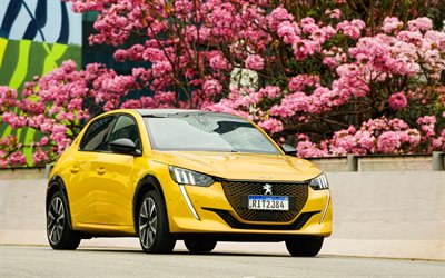 Peugeot e-208 GT, 4k, electric cars, 2021 cars, compact cars, 2021 Peugeot e-208 GT, french cars, Peugeot