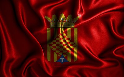 Drapeau de Tarragone, 4k, drapeaux ondul&#233;s en soie, provinces espagnoles, Jour de Tarragone, drapeaux en tissu, art 3D, Tarragone, Europe, Provinces d&#39;Espagne, Drapeau 3D de Tarragone, Espagne