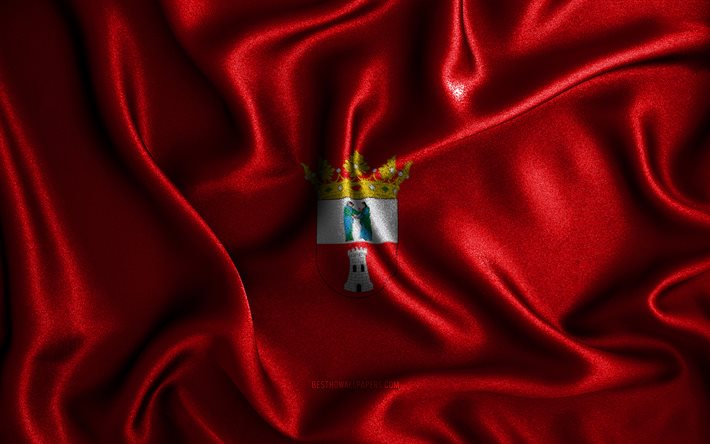 DosHermanasフラグ, 4k, シルクの波状の旗, スペインの都市, ドスエルマナスの日, ドスエルマナスの旗, ファブリックフラグ, 3Dアート, ドス・エルマーナス, Dos Hermanas3Dフラグ