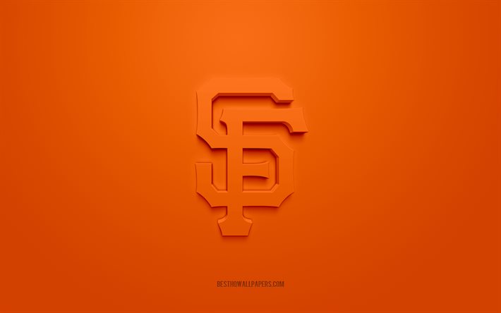 San Francisco Giants amblemi, yaratıcı 3D logo, turuncu arka plan, Amerikan beyzbol kul&#252;b&#252;, HABERLER, San Francisco, ABD, San Francisco Giants, beyzbol
