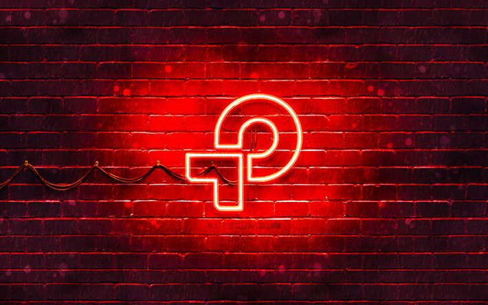 TP-Link logo rosso, 4k, muro di mattoni rosso, logo TP-Link, marchi, logo neon TP-Link, TP-Link