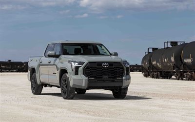 2022, Toyota Tundra SR5 TRD, 4k, front view, exterior, new gray Tundra, Toyota Tundra tuning, Japanese cars, Toyota