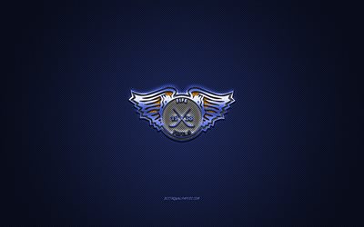 Fife Flyers, British hockey club, EIHL, white logo, blue carbon fiber background, Elite Ice Hockey League, hockey, Kirkcaldy, Scotland, Fife Flyers logo