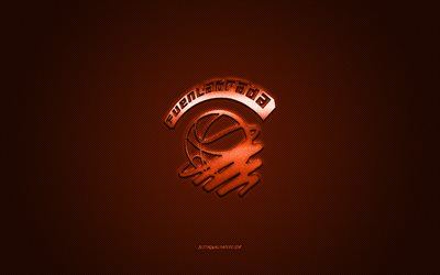 Baloncesto Fuenlabrada, Spanish basketball club, orange logo, orange carbon fiber background, Liga ACB, basketball, Fuenlabrada, Spain, Baloncesto Fuenlabrada logo