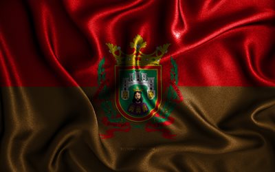 Bandera de Burgos, 4k, banderas onduladas de seda, ciudades espa&#241;olas, D&#237;a de Burgos, banderas de tela, arte 3D, Burgos, ciudades de Espa&#241;a, bandera 3D de Burgos