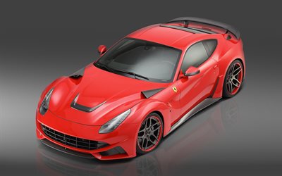 Novitec N-Largo Ferrari F12, 4k, en 2017, les voitures, le tuning, la Ferrari F12 Berlinetta, supercars, Ferrari