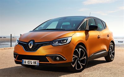 Renault Scenic 4k, Bilar 2018, kompakta sk&#229;pbilar, franska bilar, nya Vackra, Renault