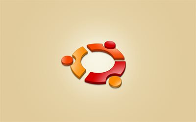 Ubuntu, 3d logo, Ubuntu logo, Linux