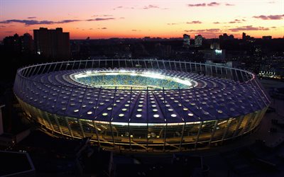 Olympic Stadium, Kiev, Ukraine, football stadium, 4k, sports arena, 2018, UEFA Champions League Final, Olimpiyskiy National Sports Complex