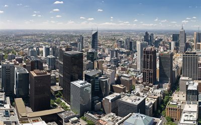 Melbourne, en Australie, en 4k, paysage urbain, gratte-ciel, b&#226;timents modernes