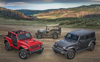 Jeep Wrangler, 4k, Wrangler JL, 2018 otomobil, offroad, SUV, yeni Wrangler, Jeep