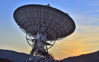 Stor antenn, astronomiska observatoriet, teleskopet, utforskning av rymden, HDR
