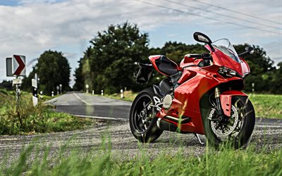 Ducati 1299 Panigale, 4k, road, 2018 bikes, italian motorcycles, Ducati, superbikes, red motorcycle