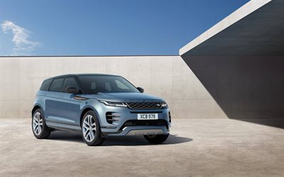 Range Rover Evoque, 2019, R-Dynamic, First Edition, front view, sporty crossover, new blue Evoque, Land Rover