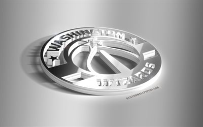 Washington Wizards, 3D steel logo, American Basketball Club, 3D emblem, NBA, Washington, USA, Washington Wizards metal emblem, National Basketball Association, creative 3d art, basketball