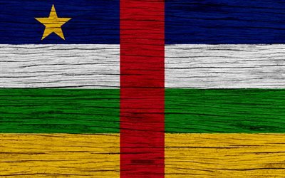 Flag of Central African Republic, 4k, Africa, wooden texture, national symbols, Central African Republic flag, art, Central African Republic