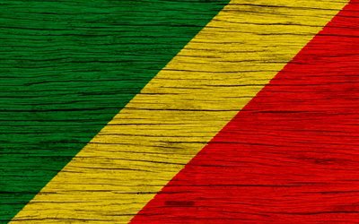 Flag of Congo Republic, 4k, Africa, wooden texture, Congo Republic flag, national symbols, Republic of the Congo flag, art, Congo Republic