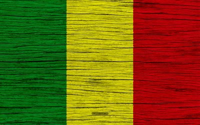 Flag of Mali, 4k, Africa, wooden texture, Malian flag, national symbols, Mali flag, art, Mali