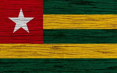 Flag of Togo, 4k, Africa, wooden texture, Tog national flag, national symbols, Togo flag, art, Togo