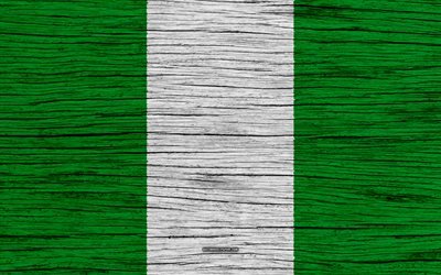 Flag of Nigeria, 4k, Africa, wooden texture, Nigerian flag, national symbols, Nigeria flag, art, Nigeria