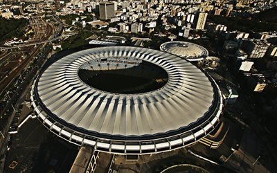 Maracana, Brazilian Football Stadium, Estadio Mario Filho, Rio de Janeiro, main sports arena, Maracana Stadium, Brazil, top view, football stadiums