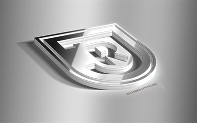SSV Jahn Regensburg, 3D &#231;elik logo, Alman Futbol Kul&#252;b&#252;, 2 3D amblem, Regensburg, Almanya, metal amblem, Bundesliga, futbol, yaratıcı 3d sanat