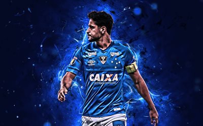Ipad, match, brasiliansk fotbollsspelare, Cruzeiro FC, fotboll, Brasiliansk Serie A, Leonardo Renan Simoes de Lacerda, neon lights, Brasilien