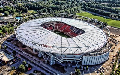 BayArena, Leverkusen, HDR, aerial view, Bayer 04 Leverkusen stadium, Germany, german stadiums, Europe