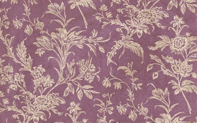 purple retro flower texture, retro floral background, retro texture, floral ornament, retro ornament texture