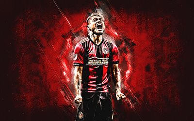 Josef Martinez, Atlanta United FC, MLS, Venezuelan soccer player, soccer, Major League Soccer, red stone background