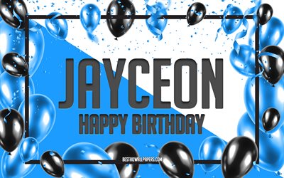 Happy Birthday Jayceon, Birthday Balloons Background, Jayceon, wallpapers with names, Jayceon Happy Birthday, Blue Balloons Birthday Background, greeting card, Jayceon Birthday