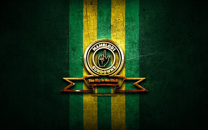 Download wallpapers Mamelodi Sundowns FC, golden logo ...