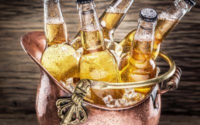 Olutta, pullot, ice, tippaa vett&#228;, olut pulloa