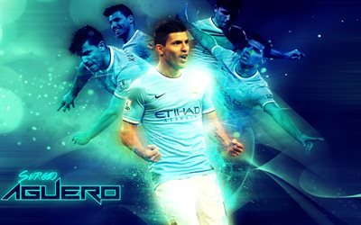 Sergio Aguero, fan art, football stars, Manchester City, Premier League