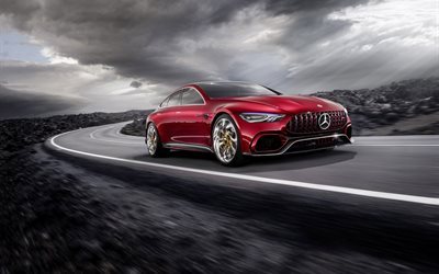 supercar, Mercedes-AMG GT, Concetto, strada, 2017 auto, motion blur, Mercedes